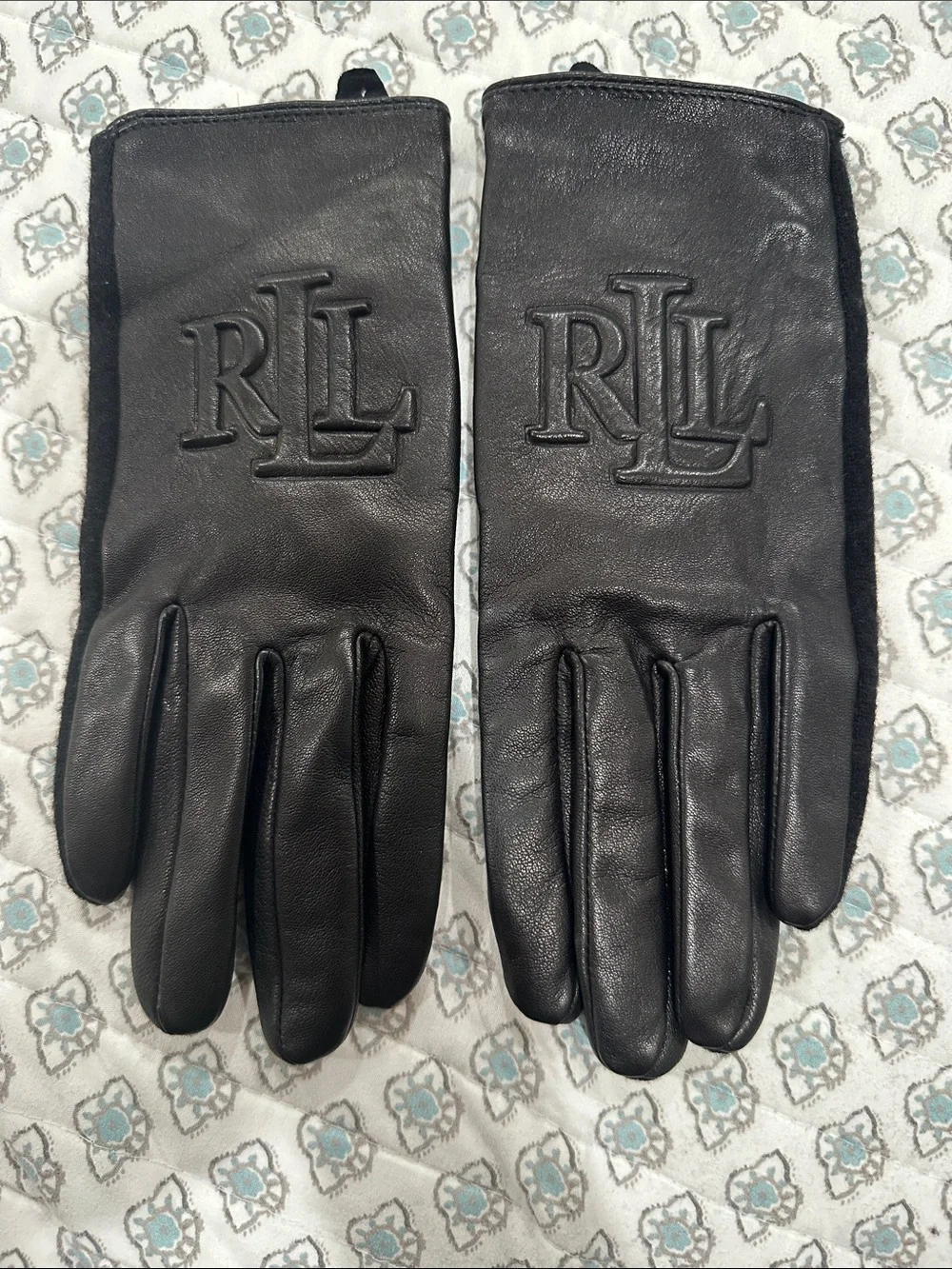 Lauren by Ralph Lauren leather wool blend gloves (women)